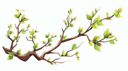 Tree branch floral icon isolated on white background