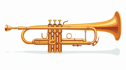 Trumpet musical instrument icon isolated on white ba