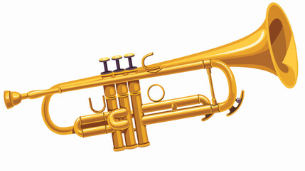 Trumpet musical instrument isolated icon vector illu