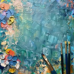 Obraz premium World Art Day background. Copy space. The concept abstract background. Colorful background. April background banner for special or awareness day, week or month