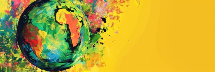 World Art Day background. Copy space. The concept abstract background. Colorful background. April background banner for special or awareness day, week or month - obrazy, fototapety, plakaty