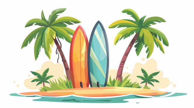 Vacation surf beach recreation game isolated vector