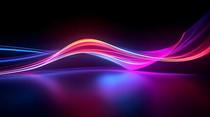 Looping 3D animation, abstract neon background