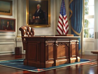 The iconic desk of U.S. Presidents in the Oval Office
