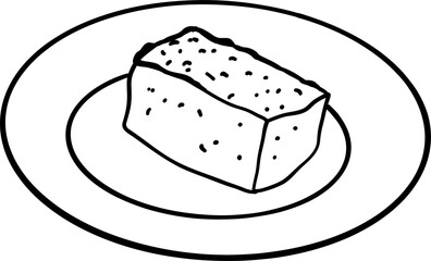 Onion kugel. Jewish food. Hand drawn vector ink illustration.