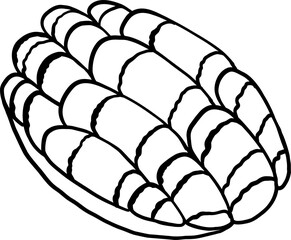 Ruggalah. Jewish food. Hand drawn vector ink illustration.