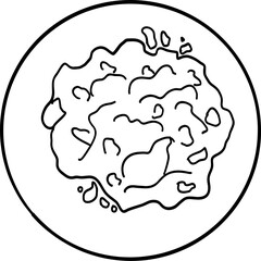 Matzo brei. Jewish food. Hand drawn vector ink illustration.