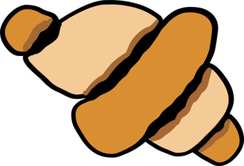 Rugelach. Jewish food. Hand drawn vector ink illustration.