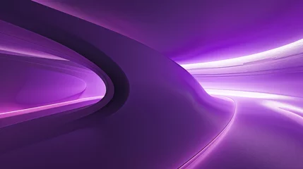 Foto op Canvas Abstract purple landscape with fluid shapes and neon lighting. 3D render of a dynamic and modern digital wallpaper. © Andrey