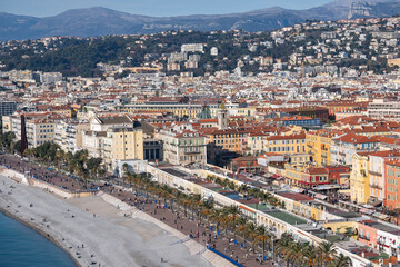 Panoramic view of city of Nice, France