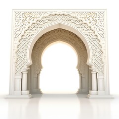 3d illustration of arabic portal on a white background, Ai Generated