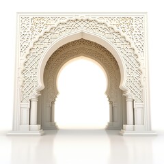 Fototapeta premium 3d illustration of arabic portal on a white background, Ai Generated