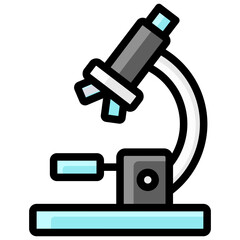 microscope icon illustration design with filled outline