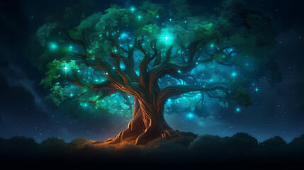 Tree of life as panoramic background