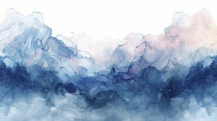 Soothing abstract watercolor backdrop with serene stage for calming beauty products - obrazy, fototapety, plakaty