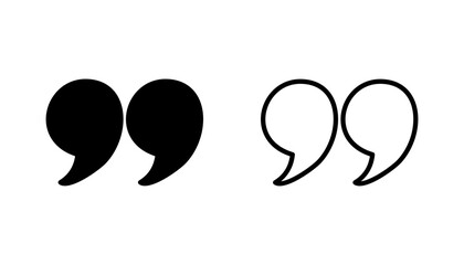 Quote icon set. Quotation mark symbol.