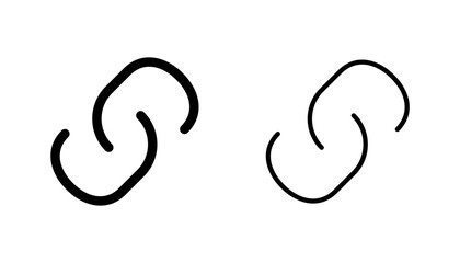 Link icon set. Hyperlink chain symbol.