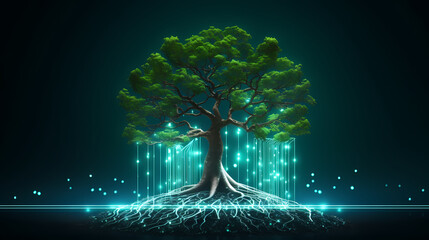 Tree of life as panoramic background