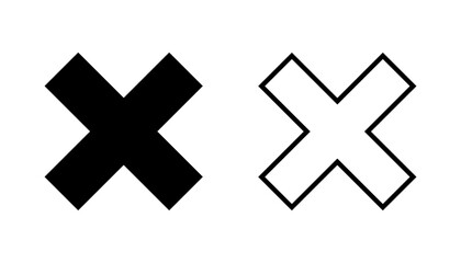 Obraz premium Close icon set. Delete icon vector. cross sign