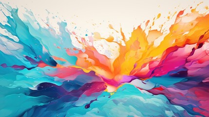 Vibrant Abstract Painting With Multicolored Palette