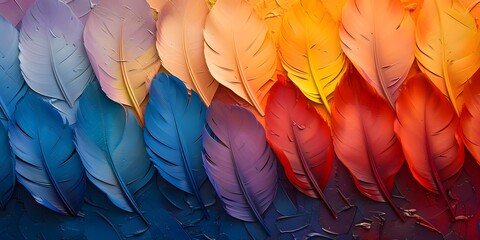 colorful feather painting