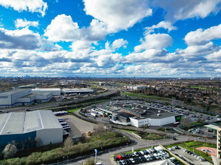 Obraz premium High Angle View of Dagenham London City of England United Kingdom. March 2nd, 2024