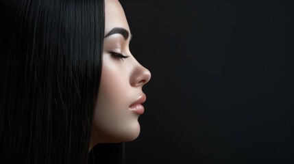 woman's profile, straight hair