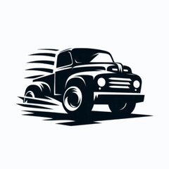 Obraz premium silhouette vector illustration of truck