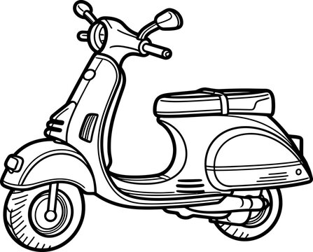 Vintage motorcycle sketch drawing