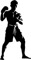 muay thai fighter silhouette
