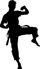 muay thai fighter silhouette
