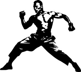 muay thai fighter silhouette