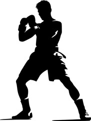 muay thai fighter silhouette