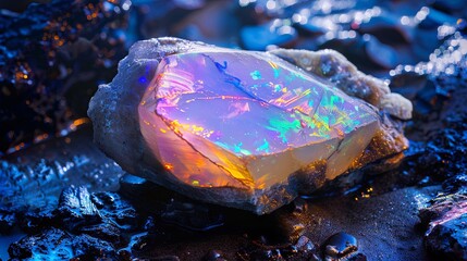 Opal stone mining nature concept wallpaper background