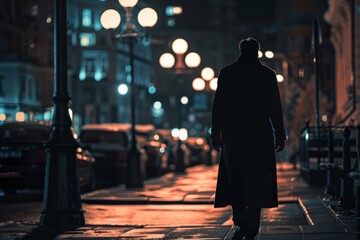 Man Walking Down Night Street