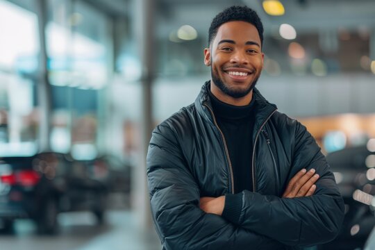 Man Standing In Front Of Car