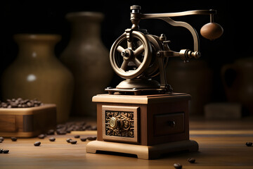 Coffee mill for grinding coffee, grinding coffee with a coffee mill