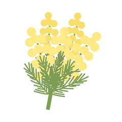 シンプルなミモザのイラスト