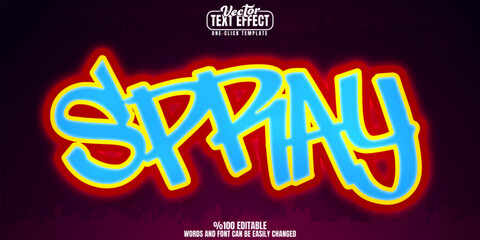 Graffiti editable text effect, customizable spray and hustle 3D font style