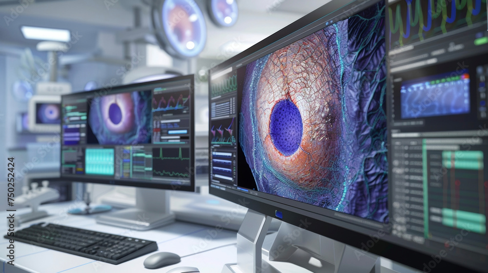 Poster a digital rendering of a rare disease is displayed on a computer screen with an aiassisted diagnosis
