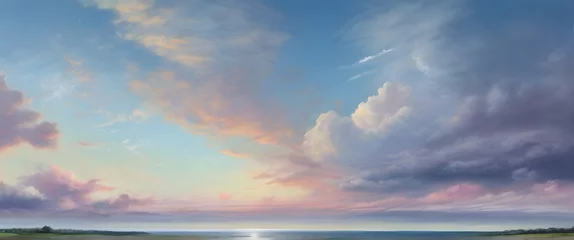Foto auf Acrylglas Beautiful colorful panorama of bright sky © gmstockstudio