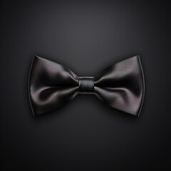black bow tie on black background.