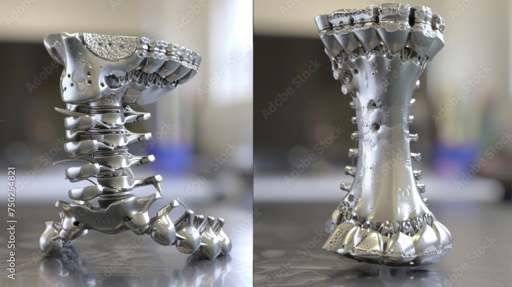 Poster a sidebyside comparison of two different orthopedic implant designs one created with aienhanced soft
