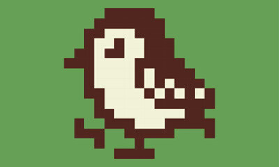 Sparrow dot illustration1-pixel art-