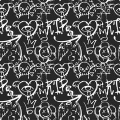 seamless pattern with cats and birds