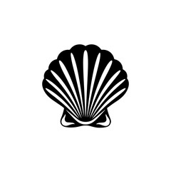 black clam shell Logo Design