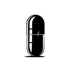 Black pill capsule Logo Design