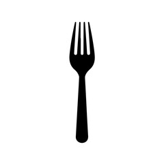 Black silhouette of fork Logo Design