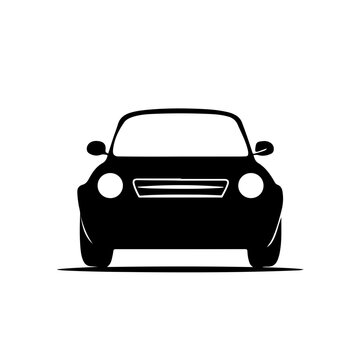 Car Driving With Headlights On Logo Design