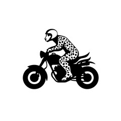 Cheetah Riding Motorcycle Logo Design